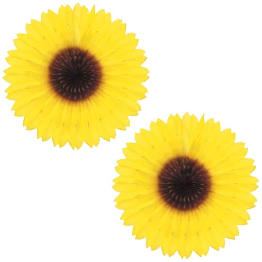 Beistle 18" Sunflower Paper Fans, 2ct. | Michaels®